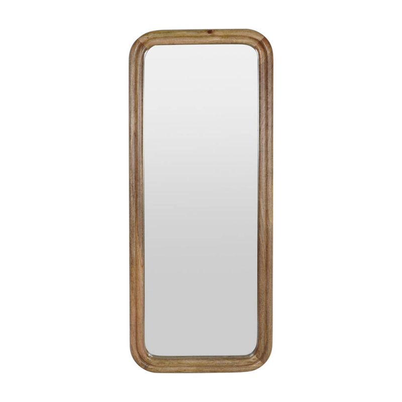 Dressing mirror with grooved wooden edges