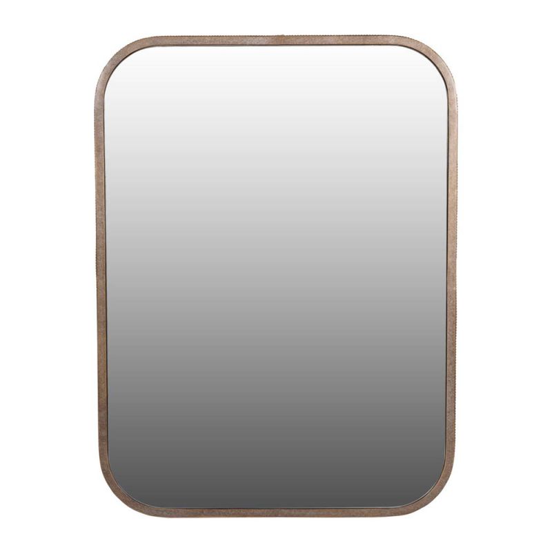 Rectangular mirror with gold frame