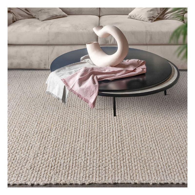 Hand woven wool rug in brown/beige shade
