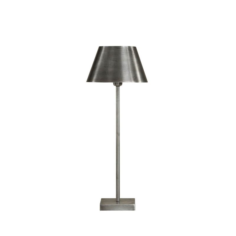 Small silver minimal table lamp