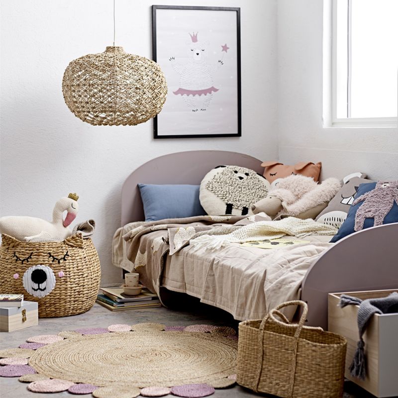 Natural rattan storage basket Water Hyacinth for kids room
