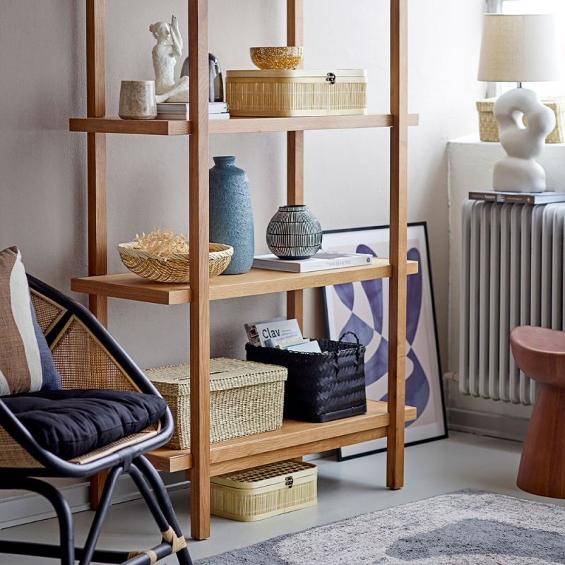 A set of 3 stylish storage boxes with a rattan finished woven design
