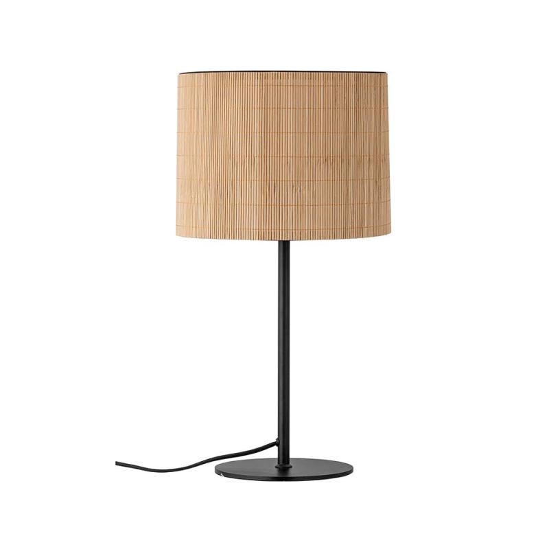 A simple side lamp with luscious bamboo details and an iron base