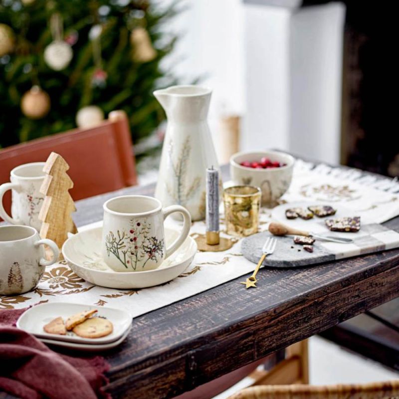 Beige Christmas ceramic mug