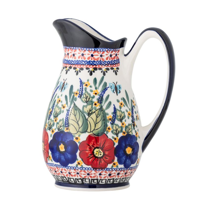 Ceramic vase with floral multi coloured design