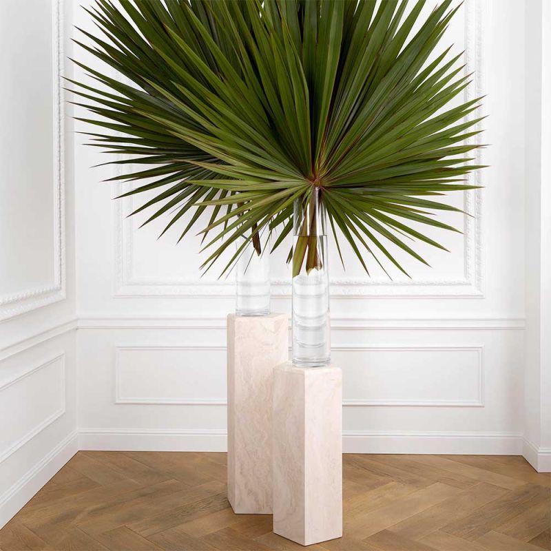 travertine plinth boasting a pentagonal shape