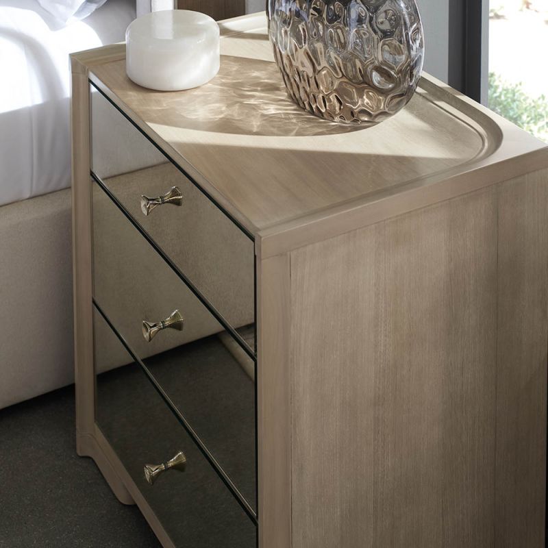 beautiful mirrored set of bedside drawers with USB charging port