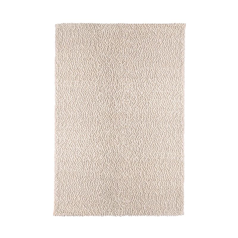 A gorgeous, bobbled texture, wool rug in a beige finish 