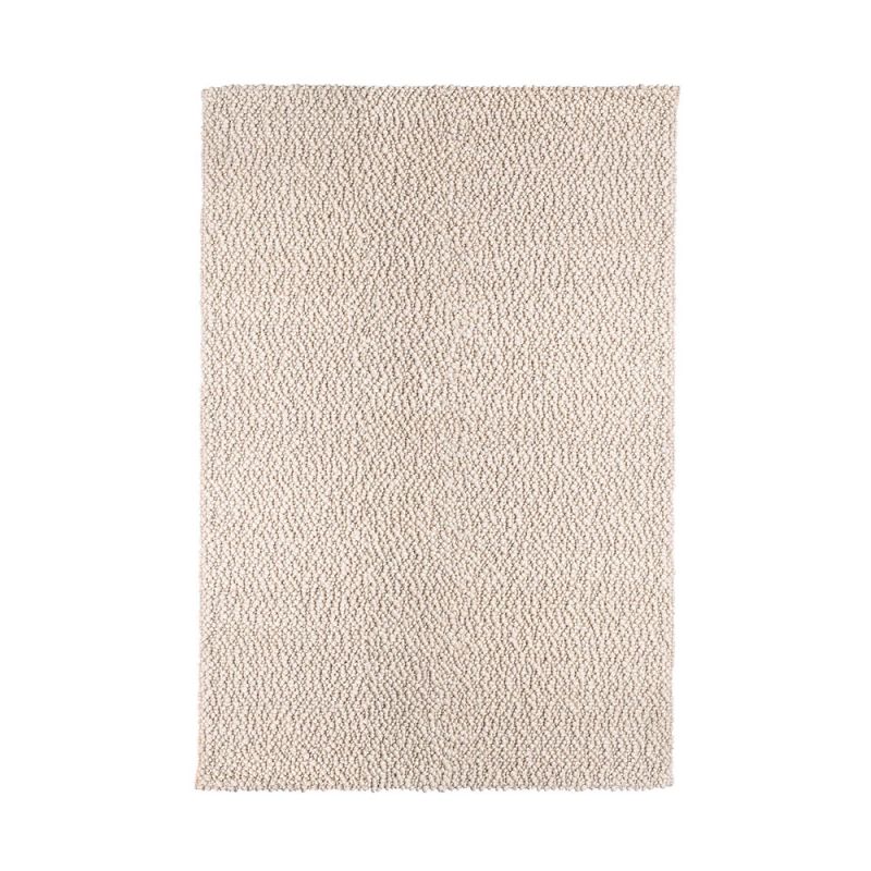 A gorgeous, bobbled texture, wool rug in a beige finish 