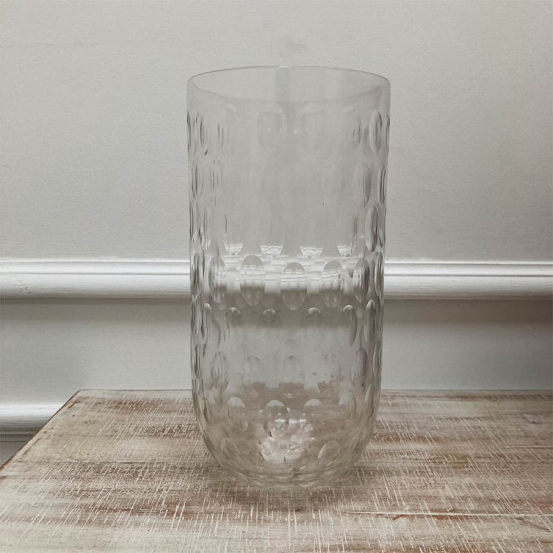 lovely clear textured glass vase