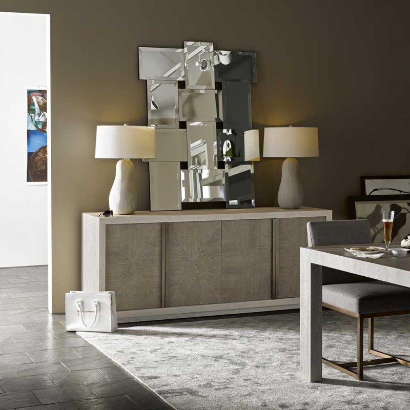 Contemporary grey sideboard with four cupboards