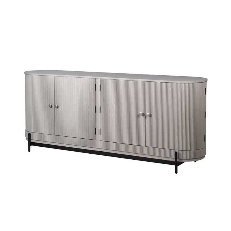 Contemporary grey sideboard with fluting details and 4 doors