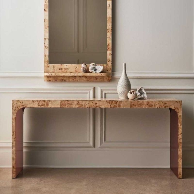 Elegant mappa wood console table