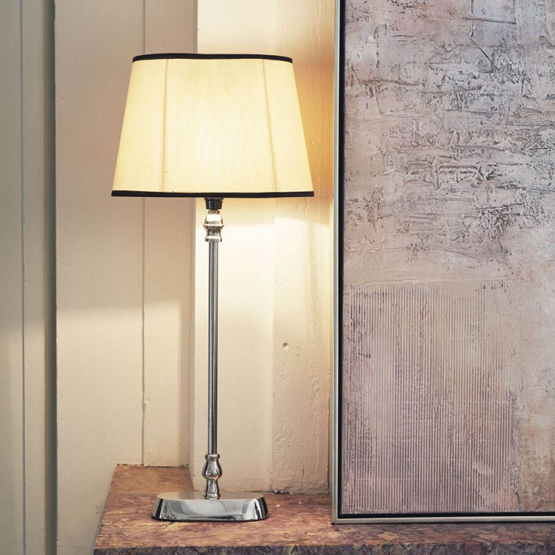 Slender silver table lamp base