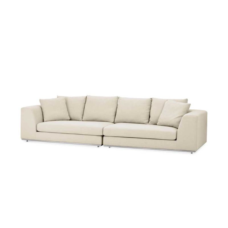 Luxurious off white blend low seat sofa 
