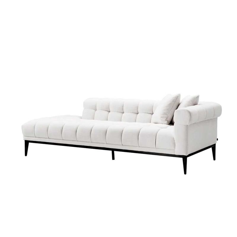 Quilted stitched chase style lounge sofa in avalon white