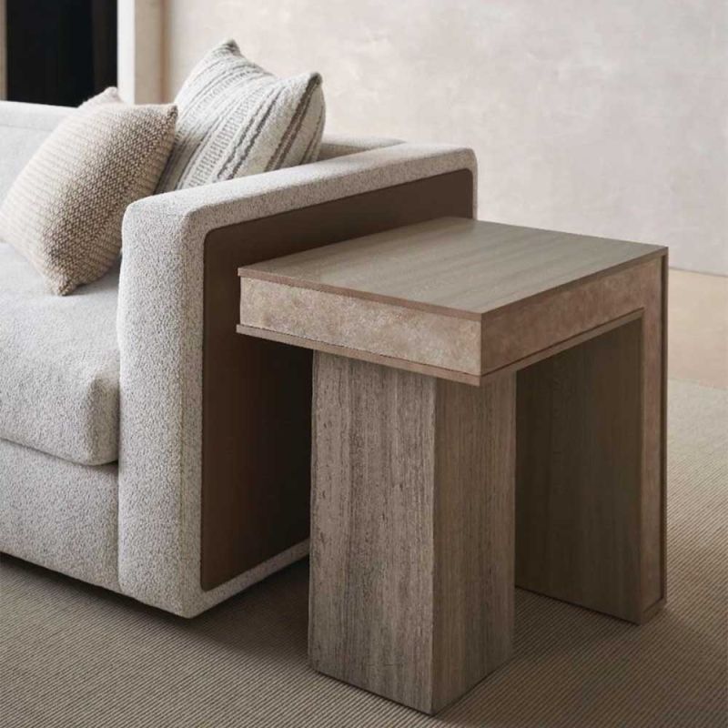 Sculptural stone bedside table