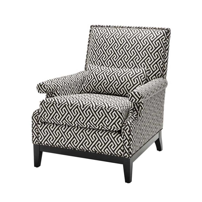 Black and white patterned armchair