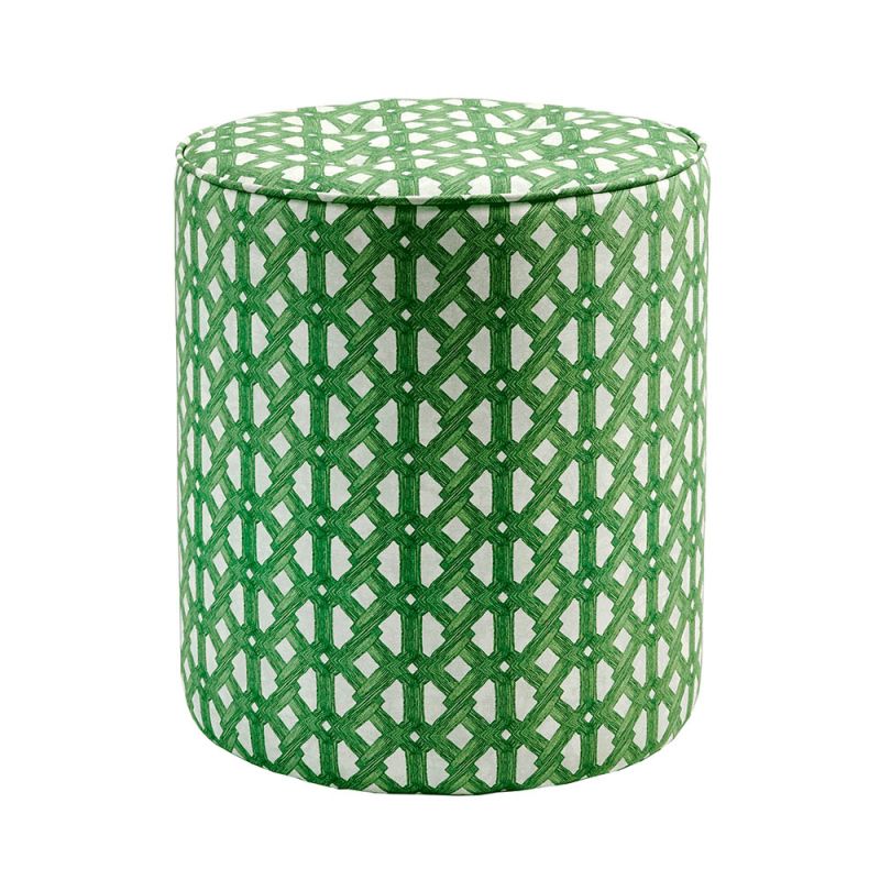 Mesmerising green pouffe with African Inspired geometric pattern 