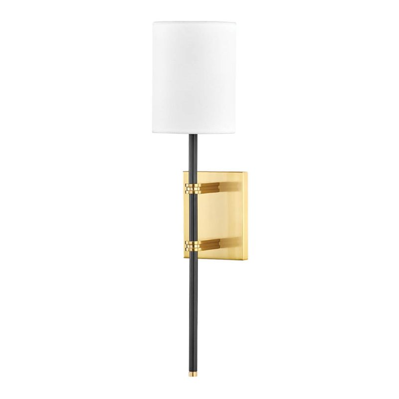 Modern wall sconce with brass fixture for added glamour