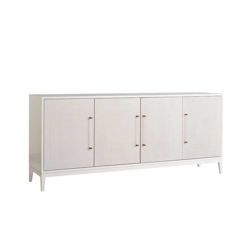 Contemporary white sideboard with acrylic handles