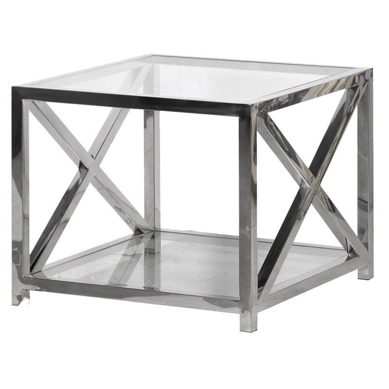 Geometric glass side table