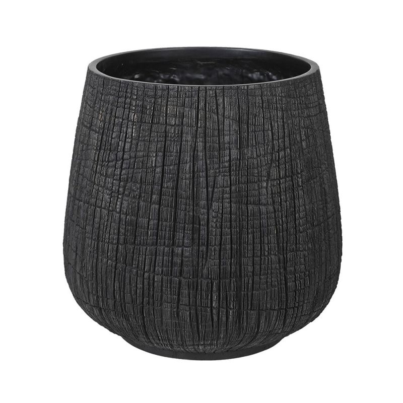 Gorgeous textures pot in black finish