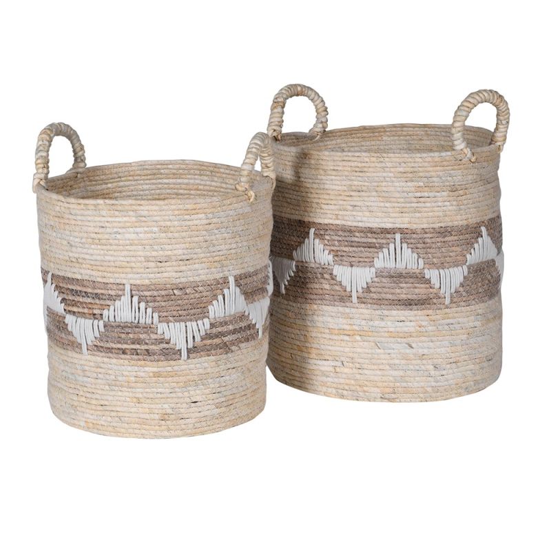 Set of two woven baskets
