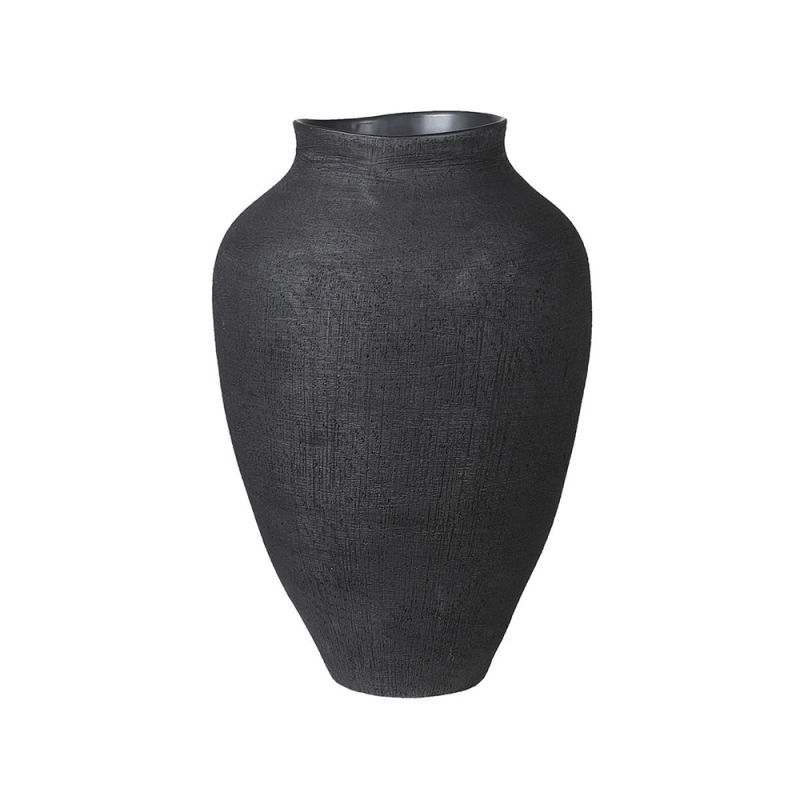 A dark and elegant textured vase