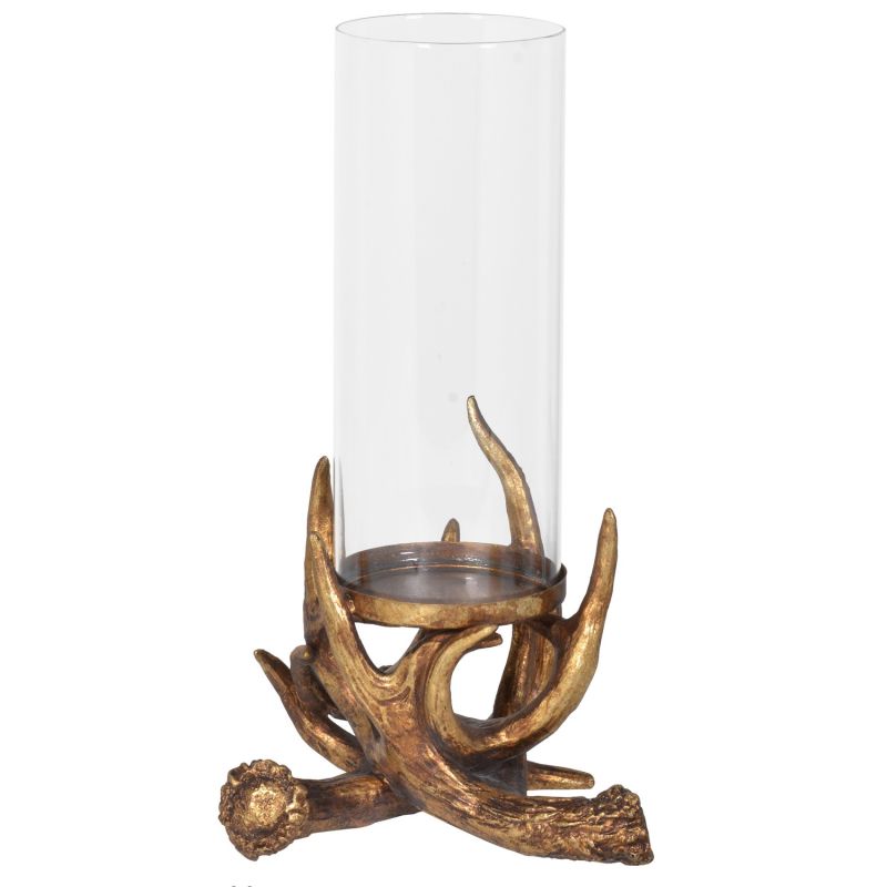 Gold Gilt Antler Candle Holder 