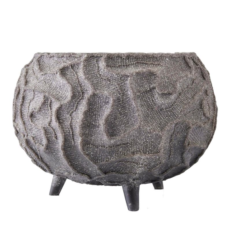 Textured style planter with three feet