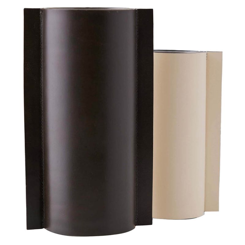 Brown and beige leather vases 