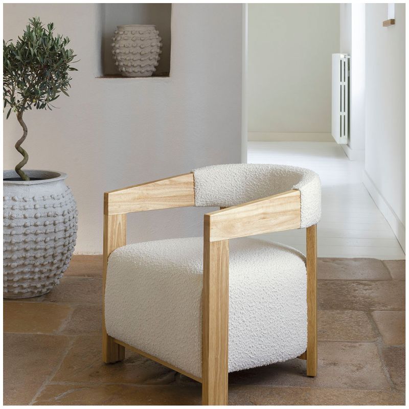 Arsene Armchair - White Boucle