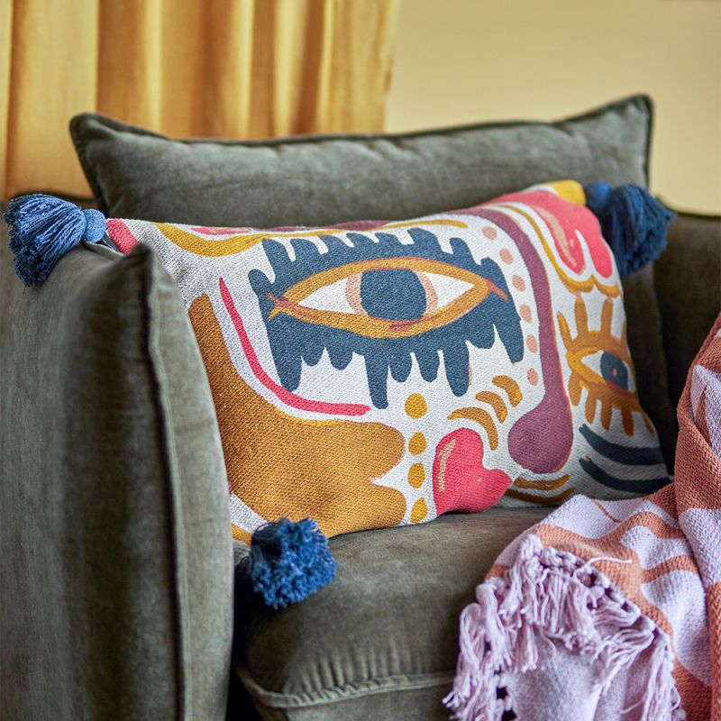 A striking cushion by Bloomingville with stylish tassels