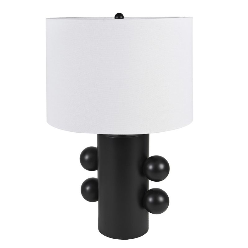 lovely sleek table lamp with decorative baubles
