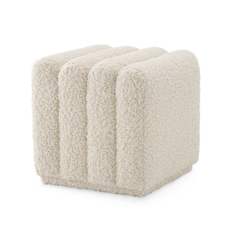 A luxurious, faux shearling Bente stool by Eichholtz