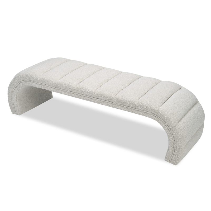 A stylish bench by Liang & Eimil with a beautiful boucle upholstery