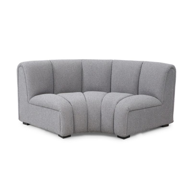 A beautiful boucle grey upholstered modular sofa