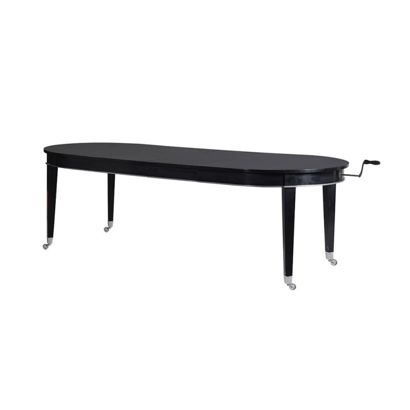 Black Oval Dining Table (Extendable)