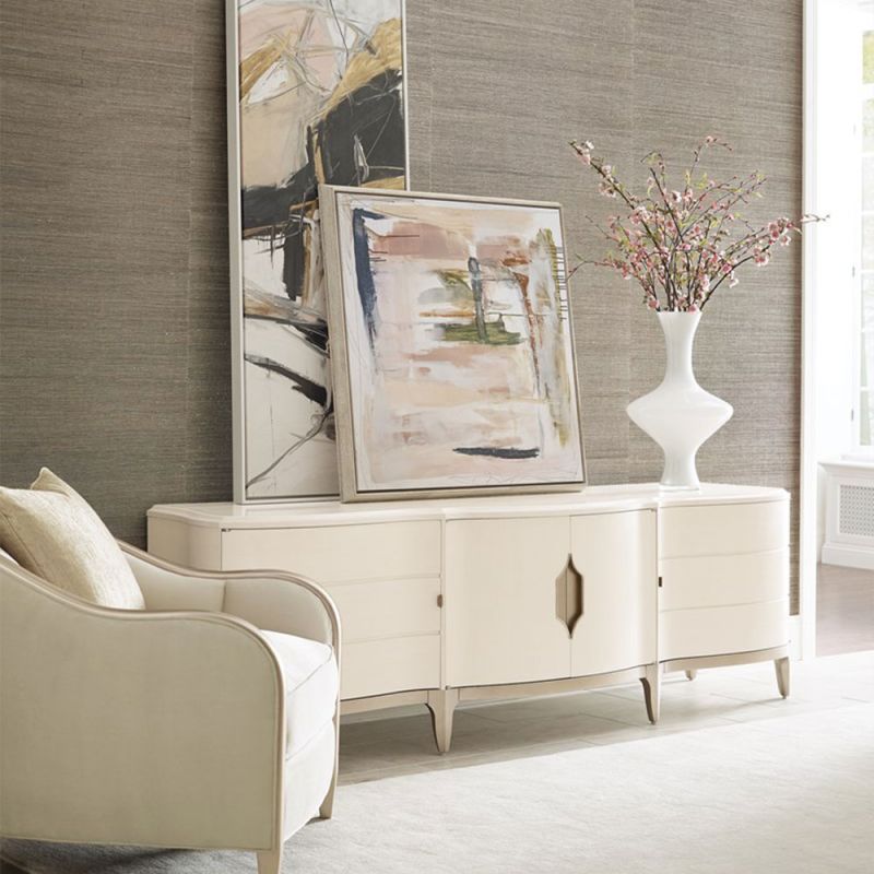 Captivating side cabinet/ media unit with dainty champagne details