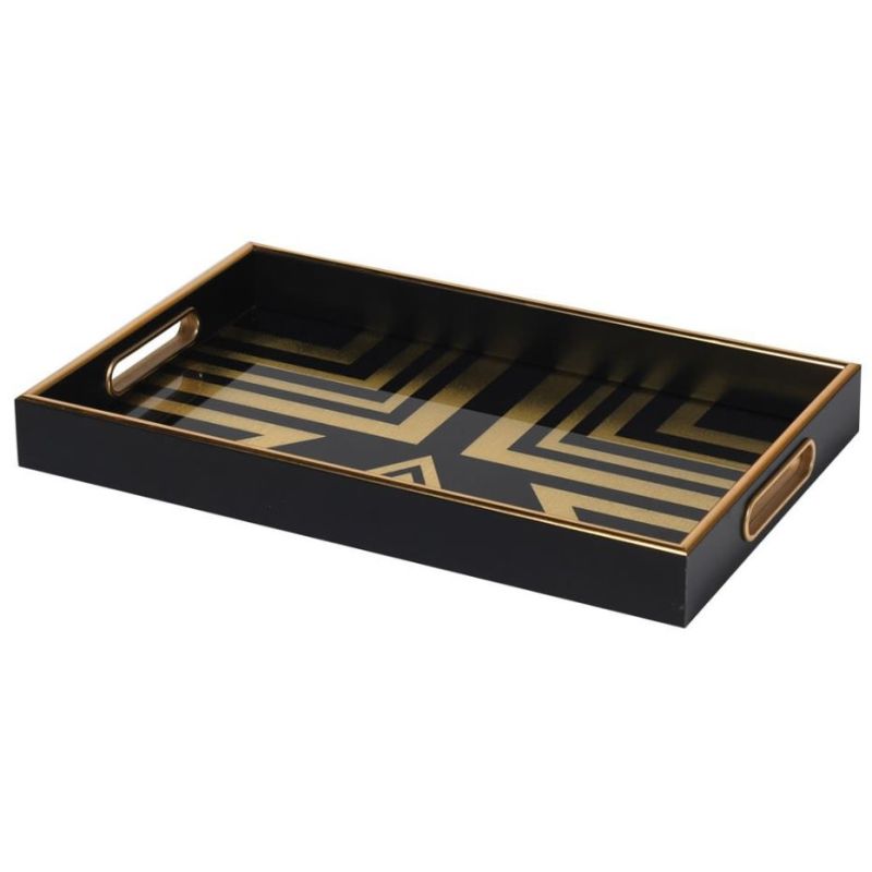 Art Deco Black and Gold Tray