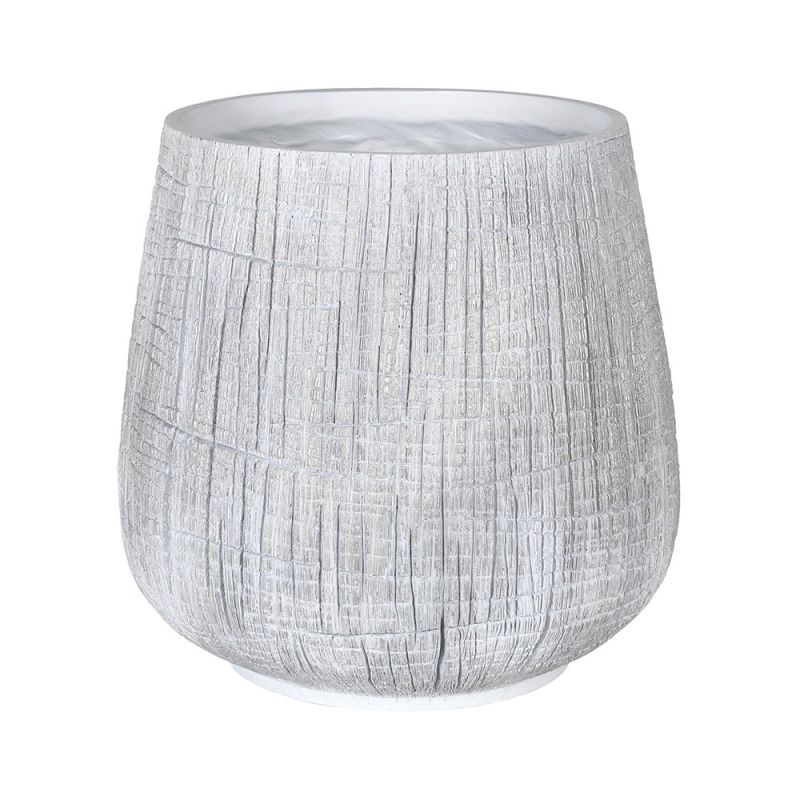 Elegant textured pot in white and black