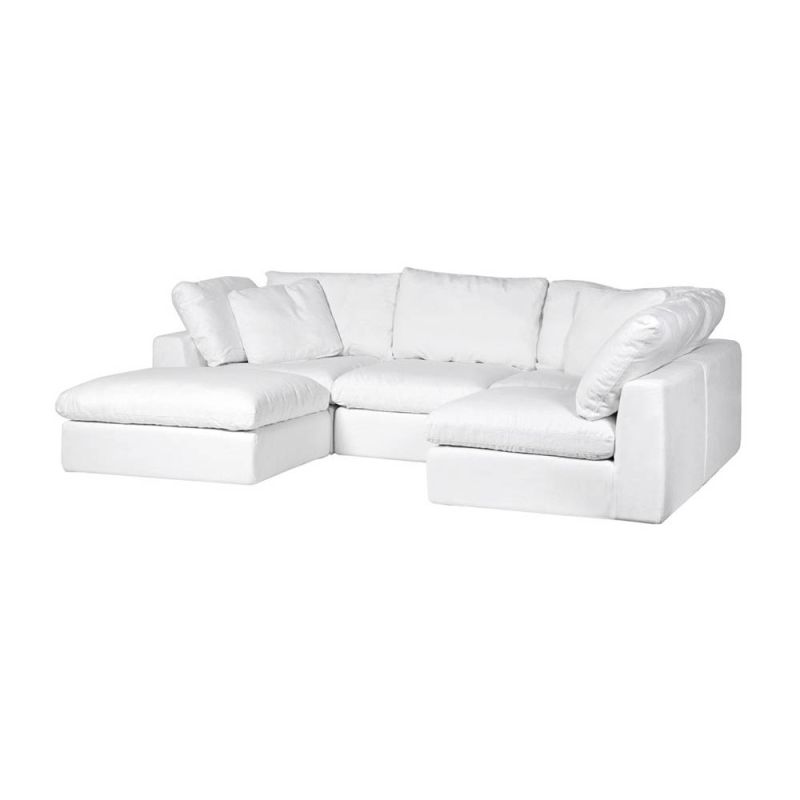luxurious white sofa composed of 5 movable pieces