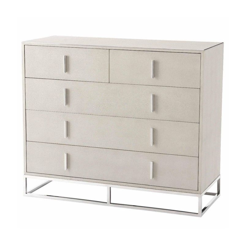 Illustrious chest of drawers with nickel accents