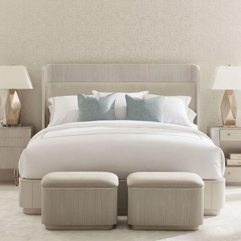 Pearl king size bed with curved headboard