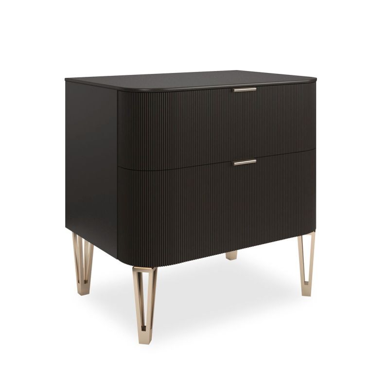 Odette 2 Drawer Bedside Table - Chocolate - Small