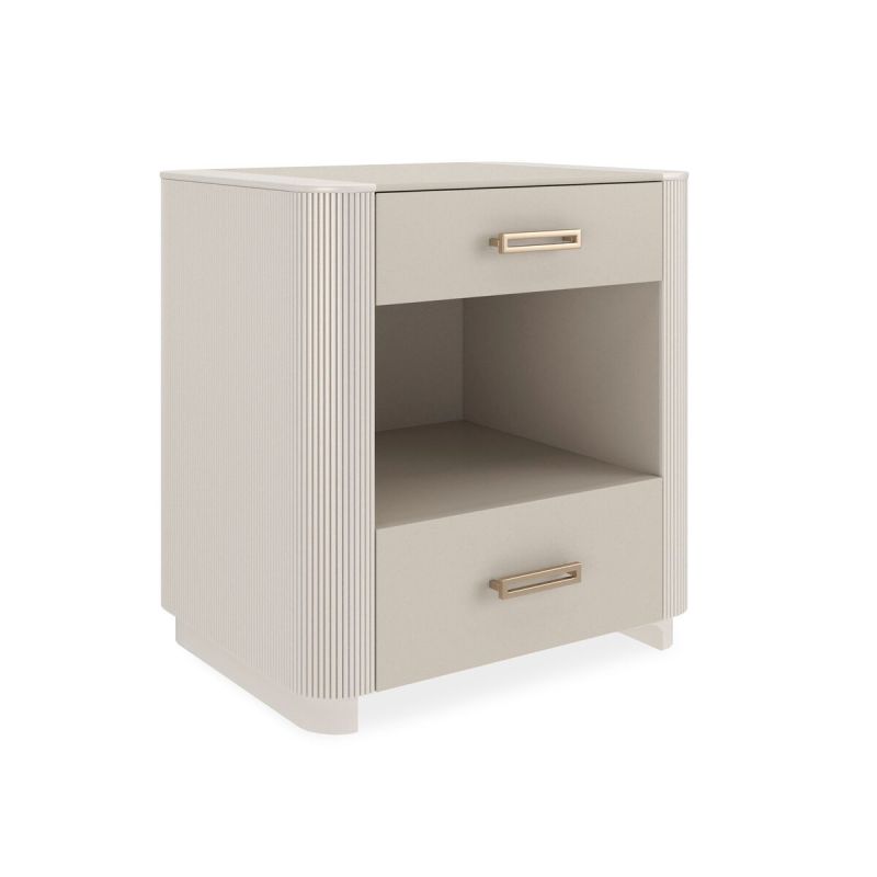 Arabella Bedside Table - Matte Pearl - Small