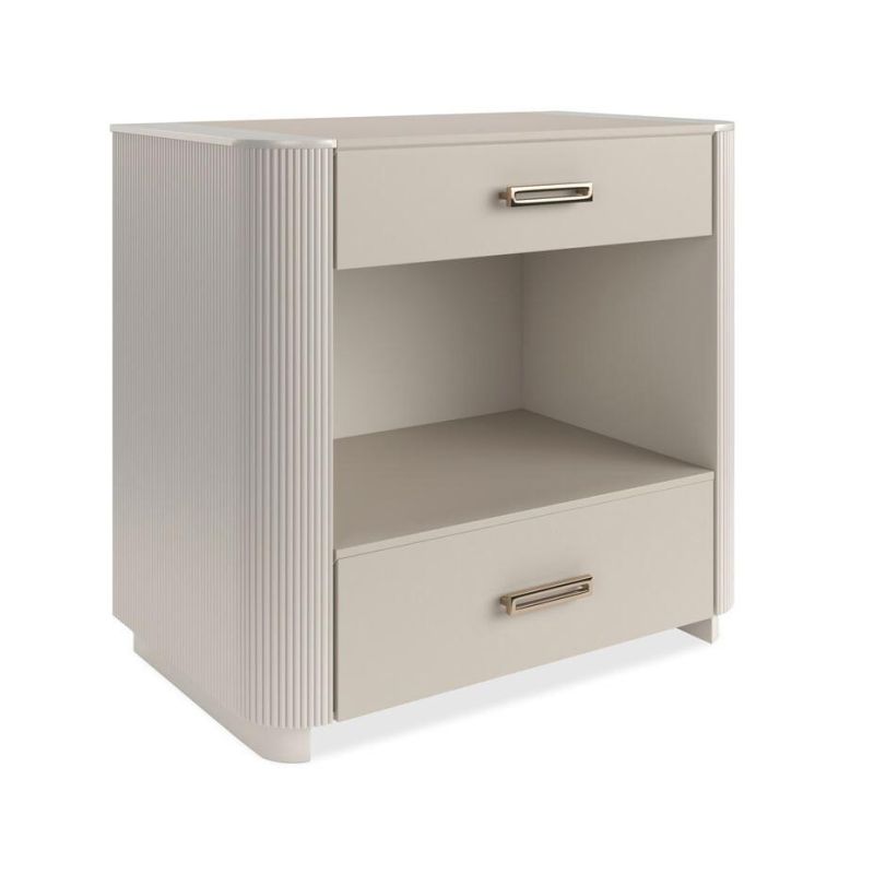 Arabella Bedside Table - Matte Pearl