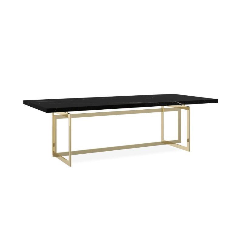 Elevate your dining experience with the Brentel Dining Table by Caracole, featuring a luxurious gold finish and stunning marble top. Perfect for stylish gatherings!