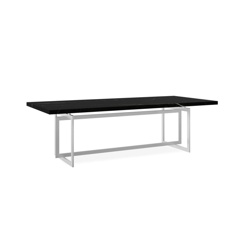 Elevate your dining experience with the Brentel Dining Table. Sleek chrome and elegant marble blend to create modern sophistication in any space.
